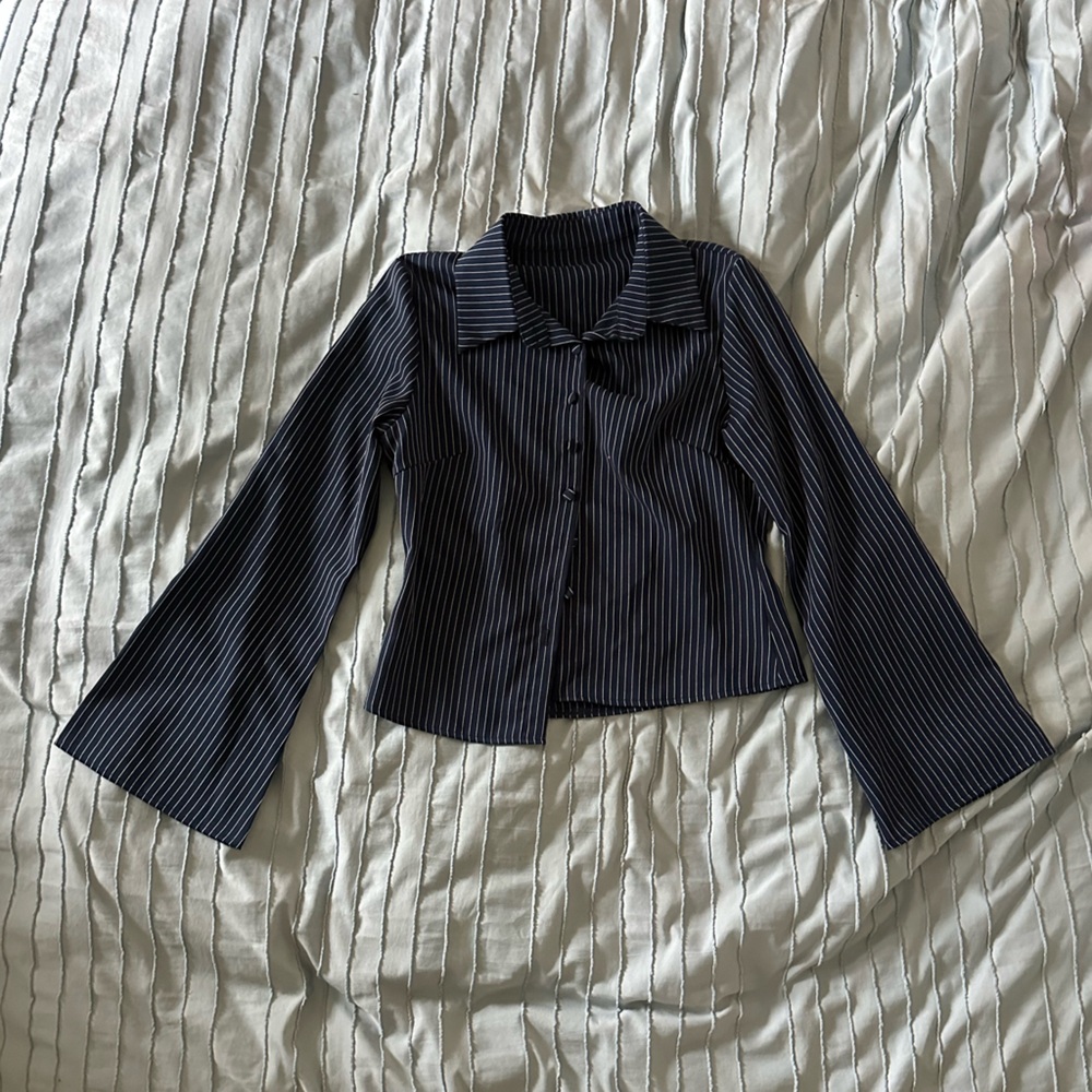 Cider Black and White Striped Jacket